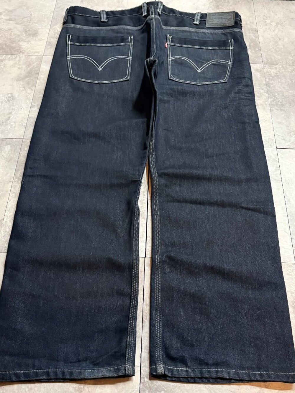 Levi's 569 Loose Straight Jeans Men's 38x30 Dark Indigo Zip Pocket Y2K